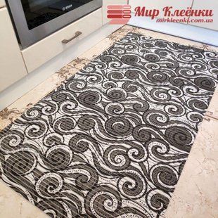 Коврик Черный Вензель на метраж ширина 65 для Ванной Туалета Кухни Коридора Дорожка Аквамат sk-1195771345 фото